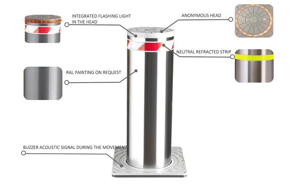 ryðfríu stáli sjálfvirkur bollard vökva